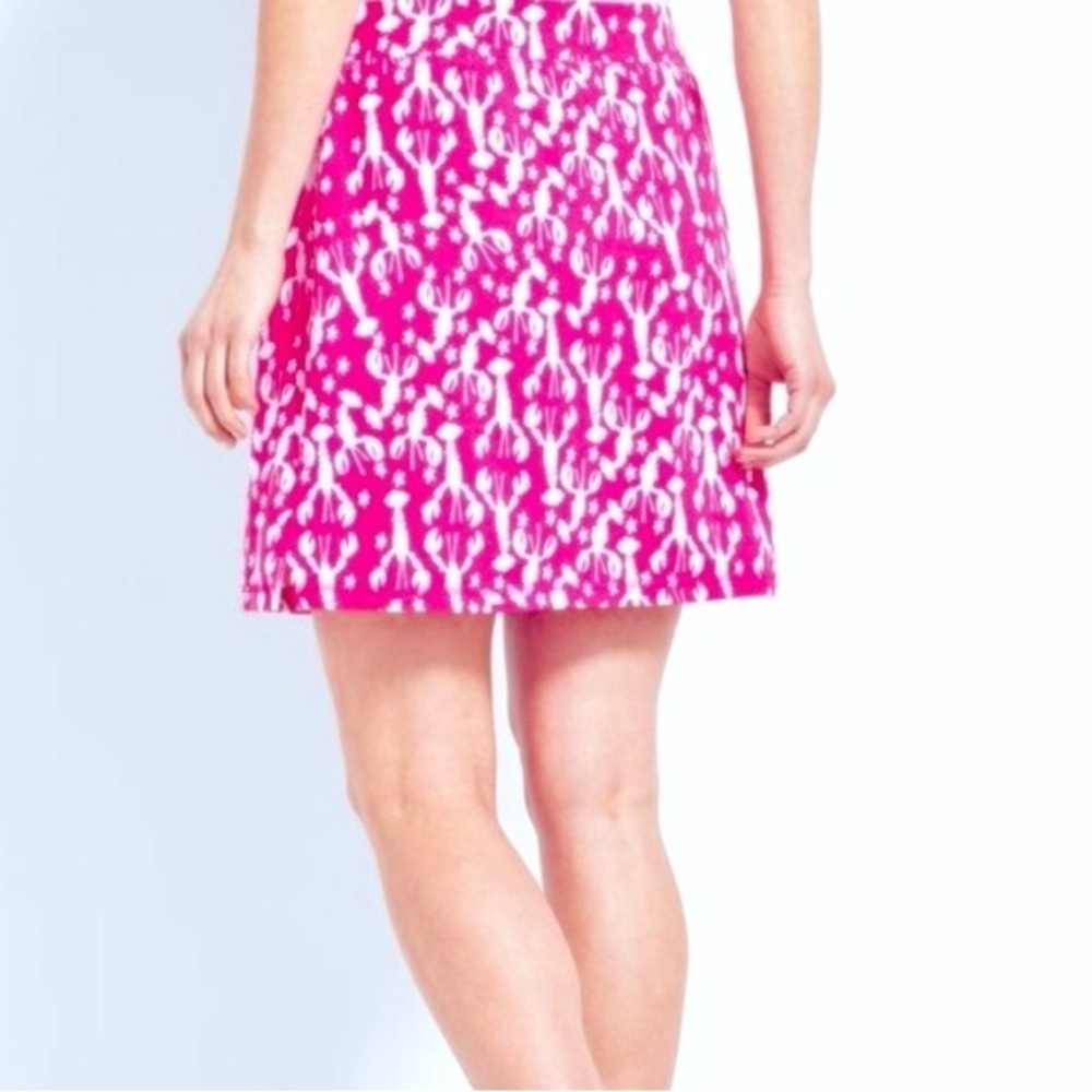 Talbots Pink Lobster Novelty print skirt skort size L